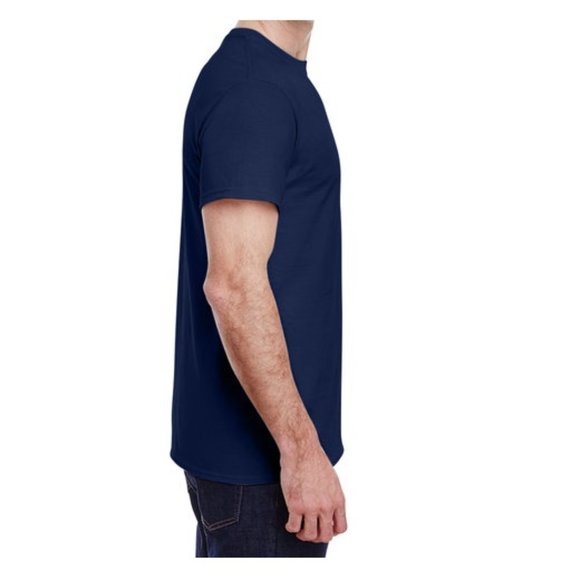 🆕 GILDAN ADULT ULTRA COTTON ROUND-NECK SHORT SLEEVE T-SHIRT - NAVY BLUE- MEN - Picture 5 of 5